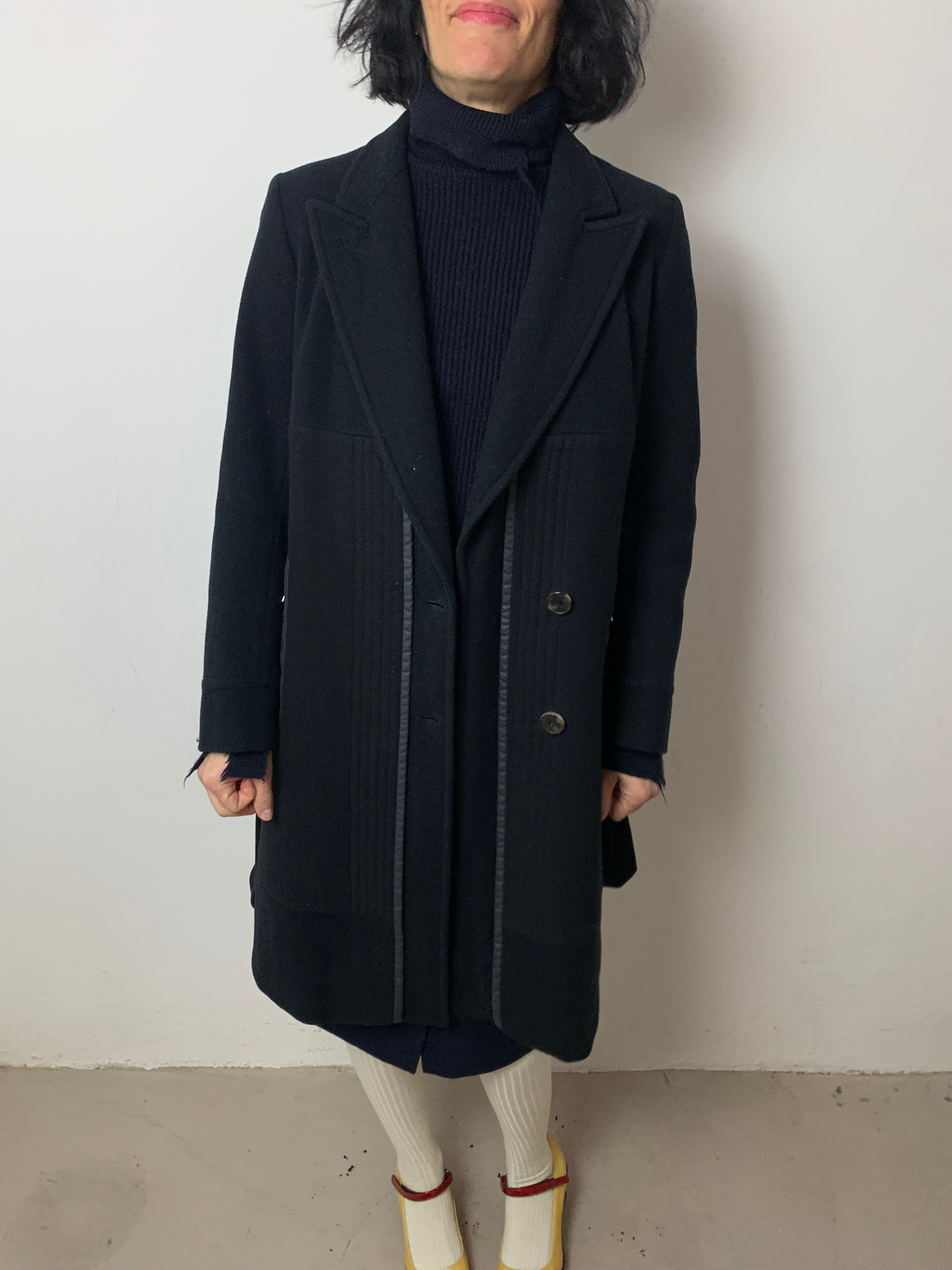 Dries Van Noten navy coat