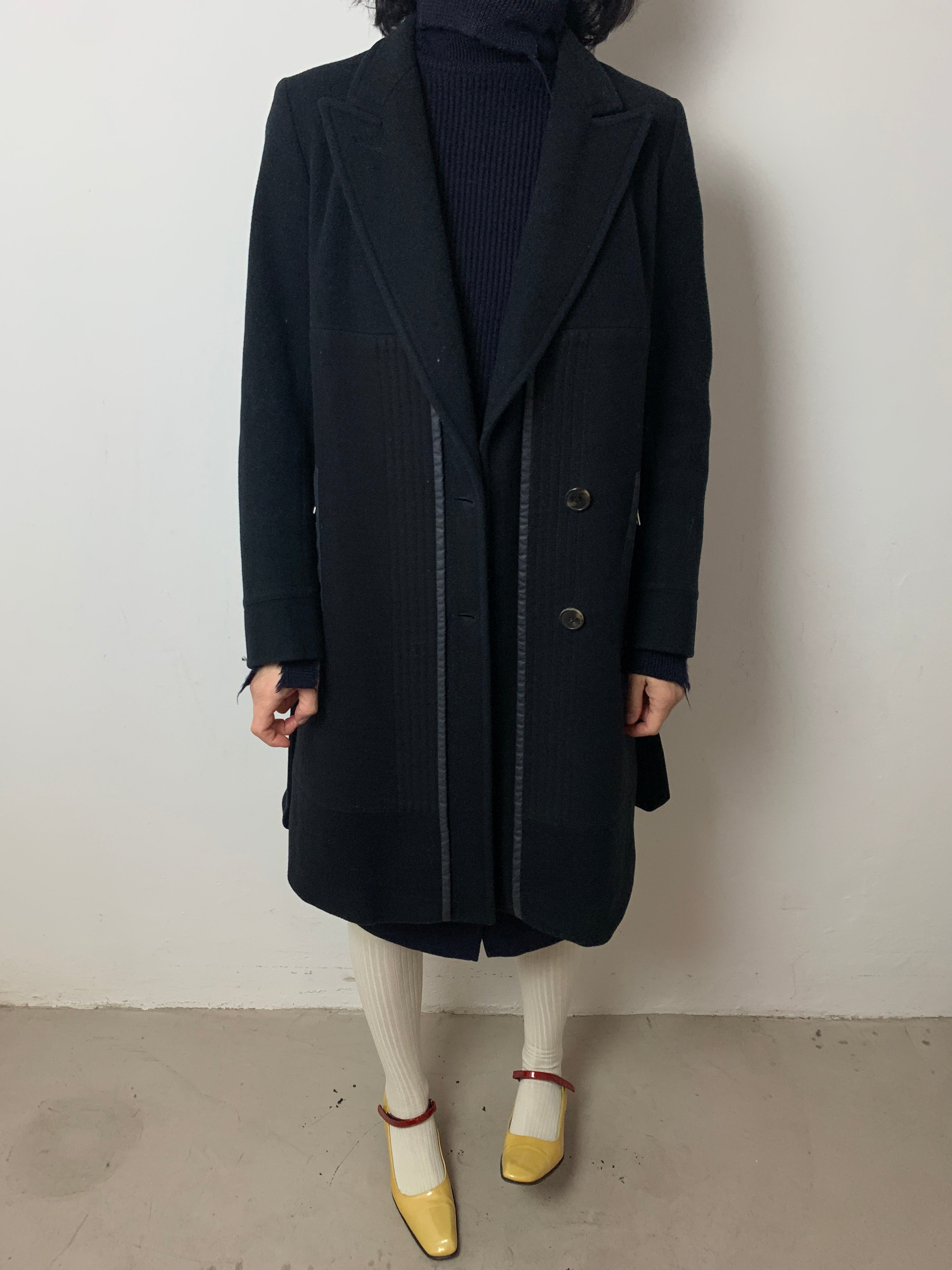 Dries Van Noten navy coat