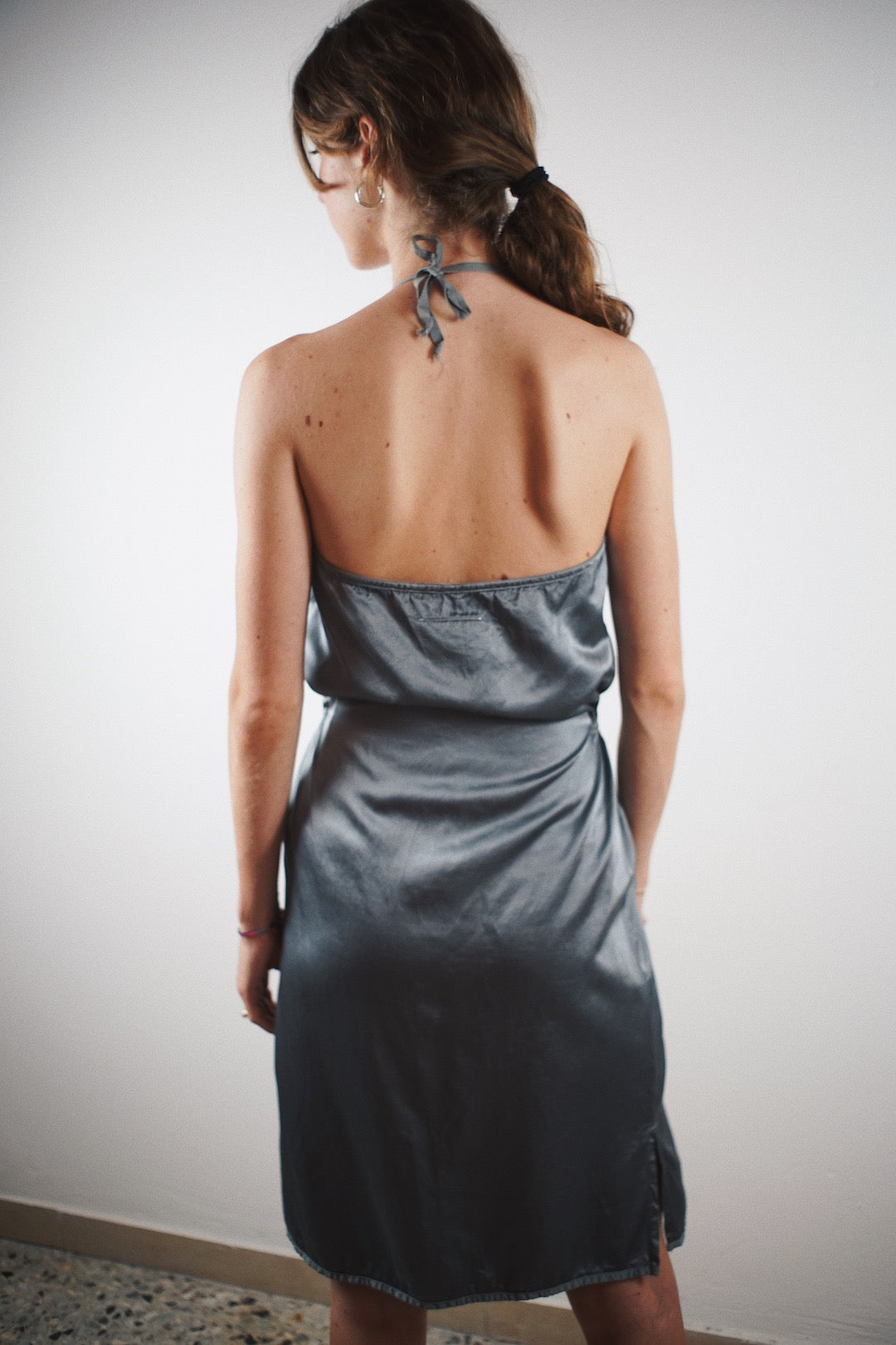 MM6 grey halter neck dress